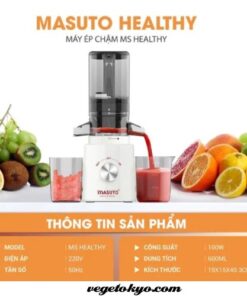 Máy Ép Chậm Masuto MS Healthy DTPA Ép Trái Cây Nguyên Quả Kiệt Bã