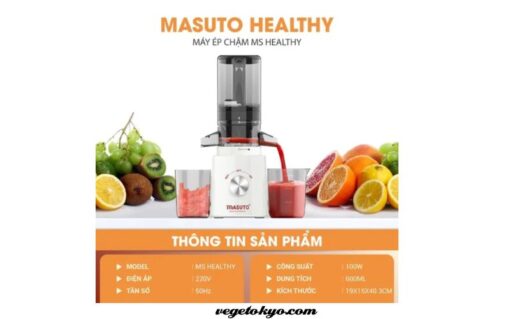 Máy Ép Chậm Masuto MS Healthy DTPA Ép Trái Cây Nguyên Quả Kiệt Bã