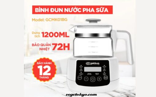 Bình đun nước pha sữa, giữ ấm 6 mức nhiệt độ, đa chức năng thông minh