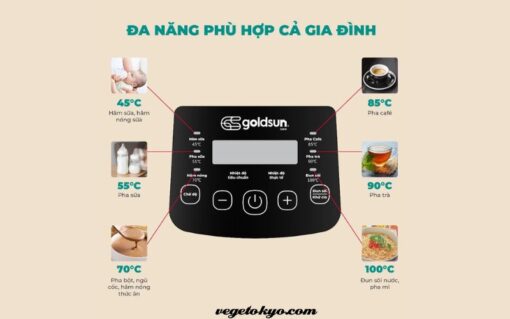 Bình đun nước pha sữa sử dụng công nghệ đun sôi hiện đại, với thiết kế mâm nhiệt phẳng giúp truyền nhiệt đều