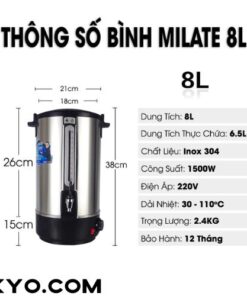 Bình Đun Nước Nóng Milate 8L